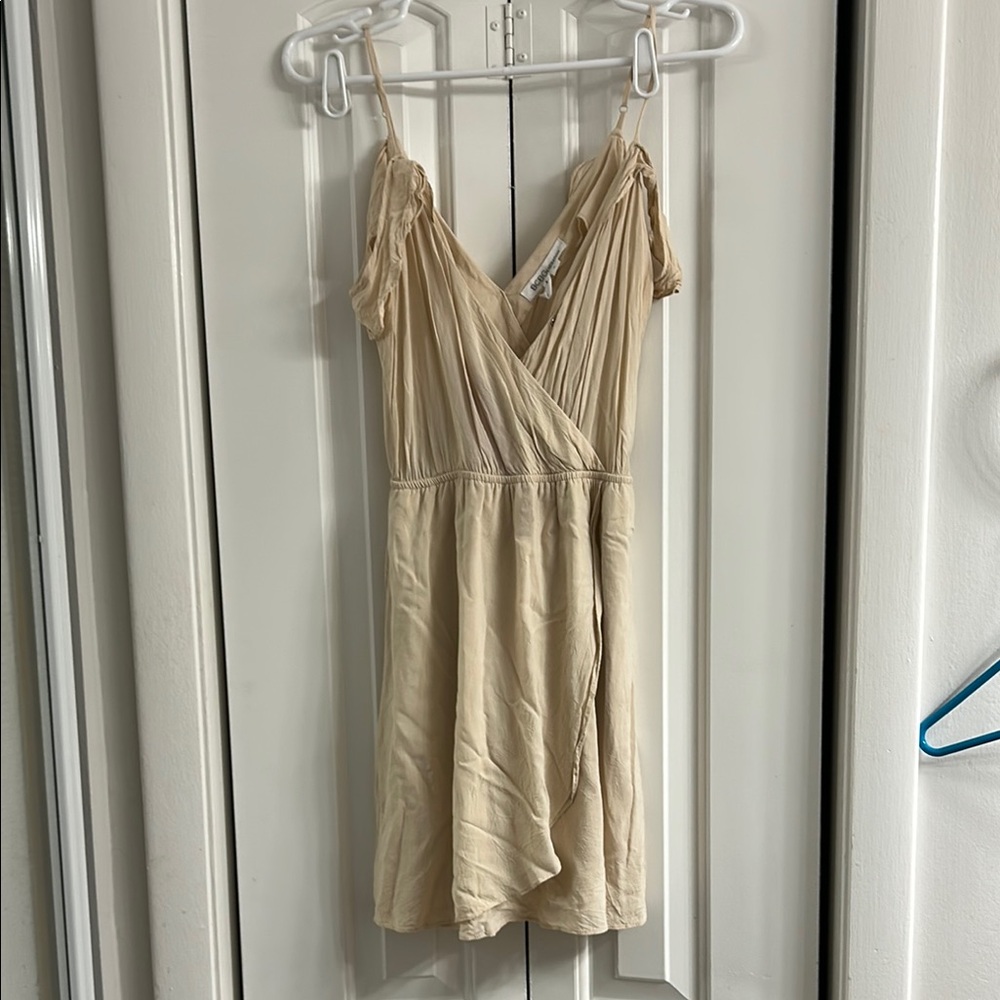 Cream Sleeveless Wrap Dress